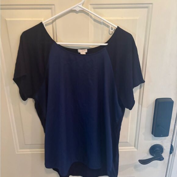 J. Crew Navy and Black Short Sleeve Top - Picture 4 of 5